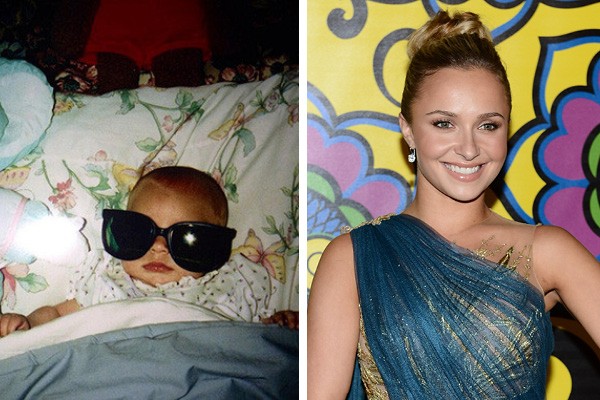 Hayden Panettiere quando bebê e em 2012 (Foto: Twitter / Getty Images)