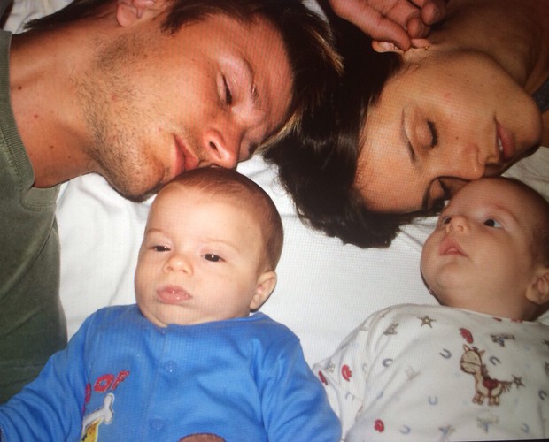 Momento fofura: Lima com Hilbert com os filhos João e Francisco (Foto: Arquivo pessoal)