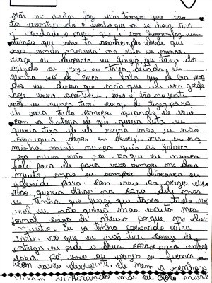 Menina relatou estupro em carta escrita para a mãe (Foto: Arquivo Pessoal)