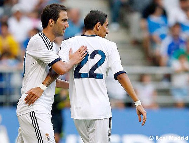 Higuain e Di Maria, Real Madrid (Foto: Reprodução / Site oficial do Real Madrid)