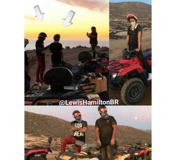 Montagem mostra que Lewis Hamilton e Anitta estiveram juntos (Foto: Reprodução/Instagram)