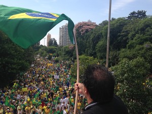 Manifestação Parcão Porto Alegre pró impeachment (Foto: Caetanno Freitas/G1)