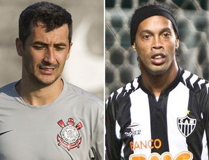 Montagem, Douglas e Ronaldinho (Foto: Editoria de arte / Globoesporte.com)