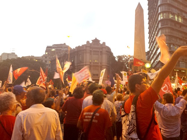Manifestação em Belo Horizonte terminou na Praça Sete (Foto: Humberto Trajano/G1)