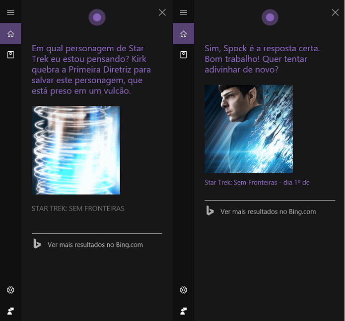 Cortana dá dicas de personagens (Foto: Reprodução/Tassia Moretz)