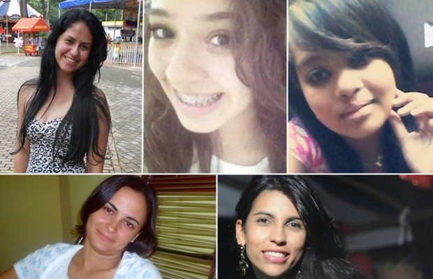 Bruna, Ana Lídia, Taynara, Rosirene e Juliana são algumas das vítimas do suposto serial killer em Goiânia, Goiás (Foto: Arquivo Pessoal)