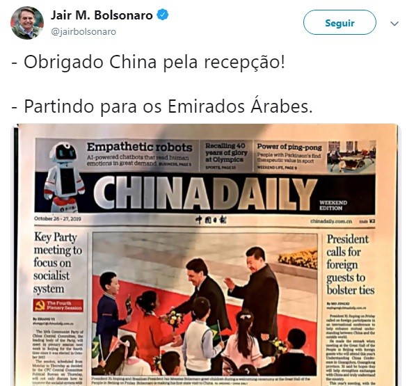 bolsonaro-china-tuite (Foto: Reprodução/Twitter)