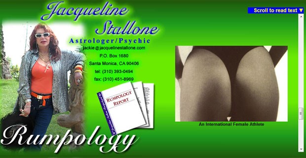 Jacqueline Stallone faz previsões através do estudo das  nádegas dos clientes. (Foto: Reprodução)