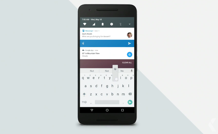 Android N agora tem respostas diretas a partir de notificação (Foto: Reprodução/Google)