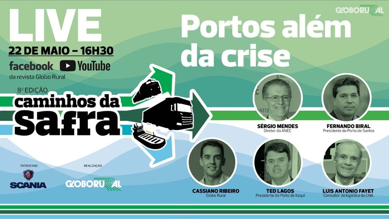 (Foto: Estúdio de Criação/Ed. Globo) portos-caminhos-safra-live (Foto: Estúdio de Criação/Ed. Globo)