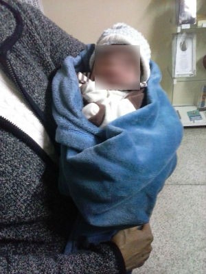 Bebê recém-nascido foi encotrado em igreja de Curitiba (Foto: Divulgação/ Guarda Municipal de Curitiba)