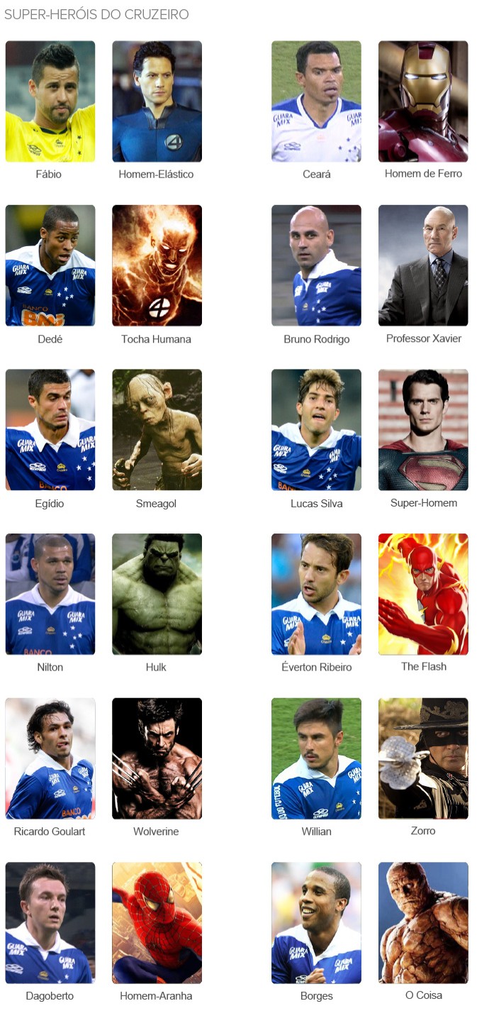 Info superherois do Cruzeiro (Foto: Infoesporte)
