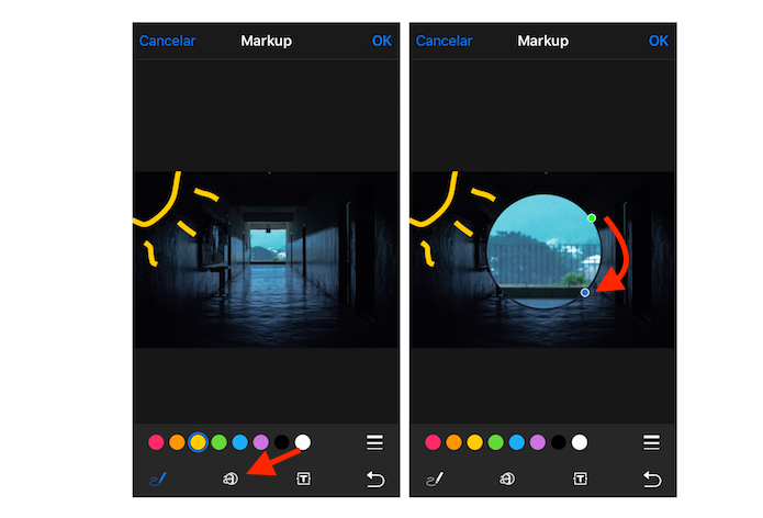 Edições para desenho e lupa em imagens através do iOS 10 (Foto: Reprodução/Marvin Costa)