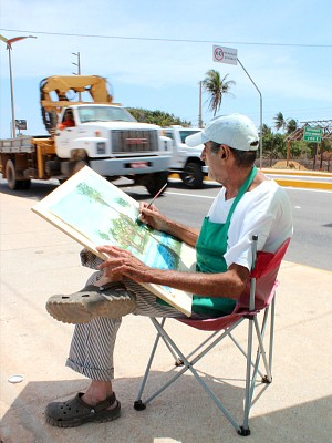 Ex-publicitário faz sucesso retratando a paisagem cearense em suas telas. (Foto: JL Rosa/Agência DIário)