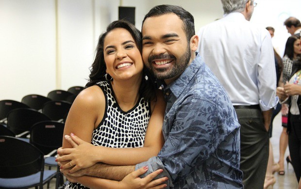 Ruthiene Bindá e Oyama Filho esbanjaram alegria (Foto: Luís Henrique Oliveira/ Rede Amazônica)