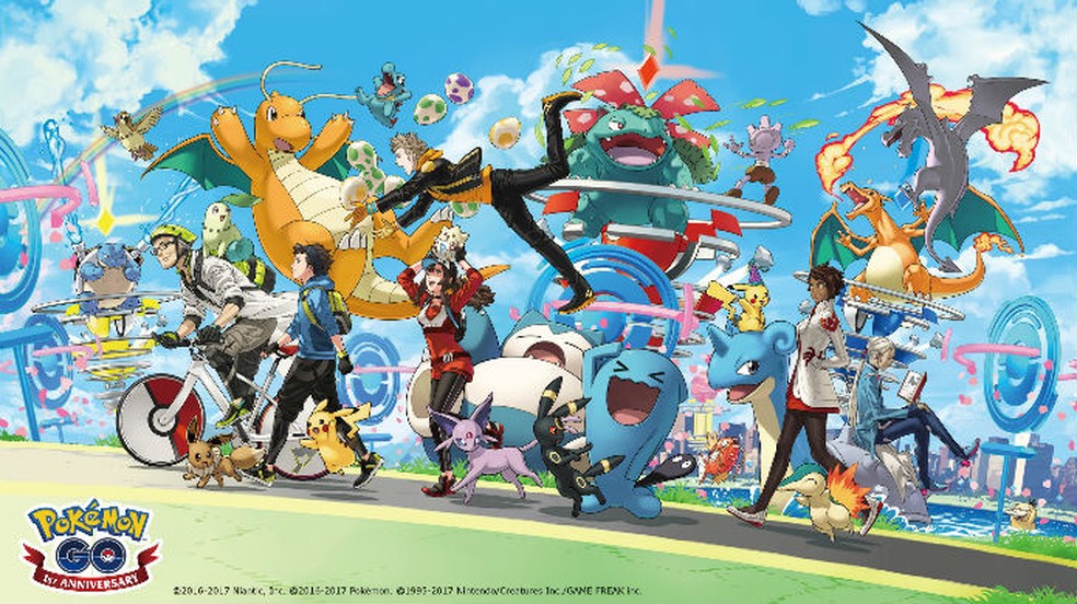 Pokémon Go ganhou um belo wallpaper comemorativo de aniversário (Foto: Divulgação / Niantic)