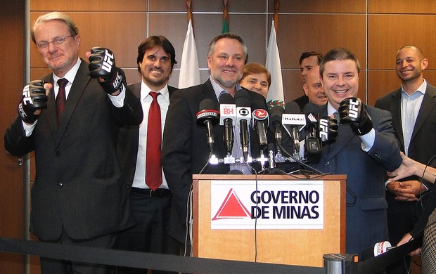 Prefeito de BH, governador de MG e representante do UFC (Foto: Leonardo Simonini / Globoesporte.com)