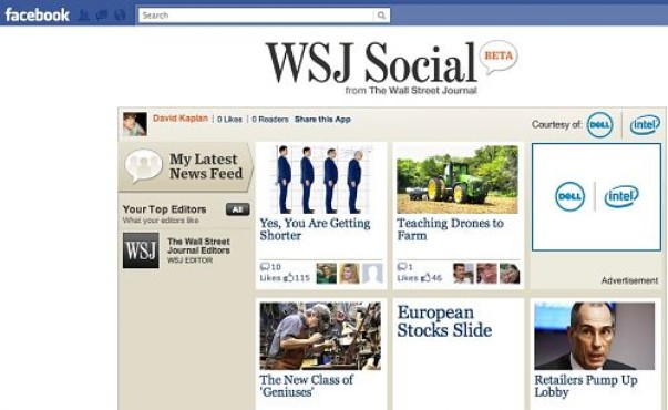 screenshot de WSJ Social