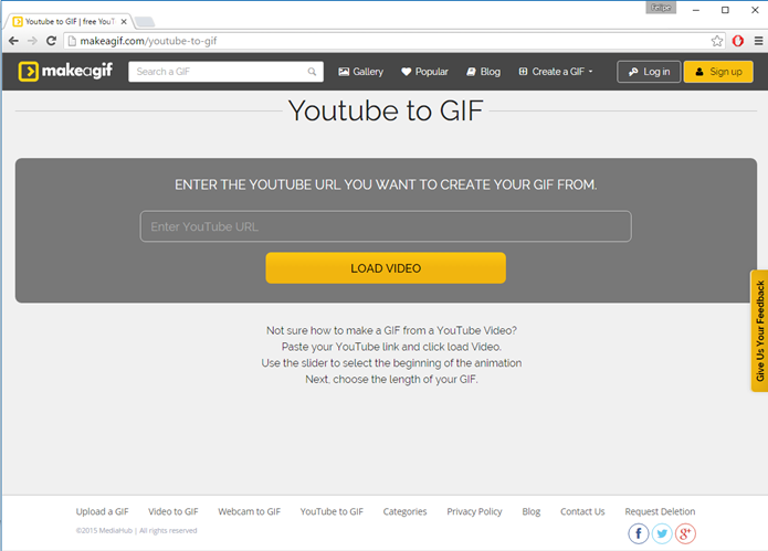 YouTube to GIF cria GIFs a partir de vídeos do YouTube (Foto: Felipe Alencar/TechTudo)