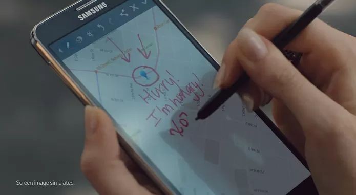 Vídeo mostra S-Pen, mas alerta que imagem na tela é simulada (Foto: Divulgação/Samsung)