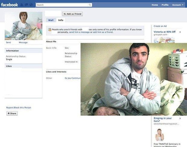 Após copiar foto de perfil, homem adicionava pessoas como amigo no Facebook (Foto: Reprodução)