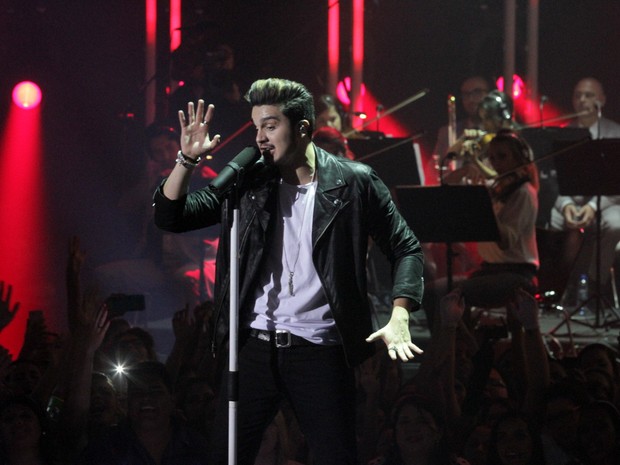 Luan Santana em gravação de DVD acústico em São Paulo (Foto: Paduardo/ Ag. News)