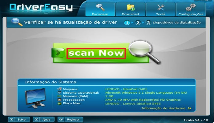 Primeiro passo é pesquisar os drivers no computador