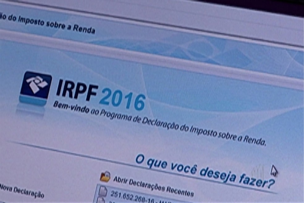 Site para declaração do Imposto de Renda da Pessoa Física (IR) (Foto: Reprodução/TV Diário)