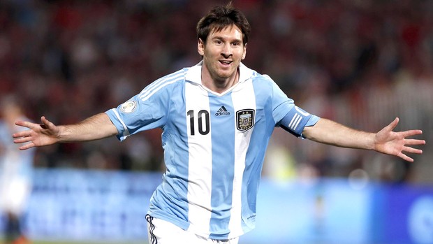 Messi comemora gol contra o Chile (Foto: Agência Reuters)