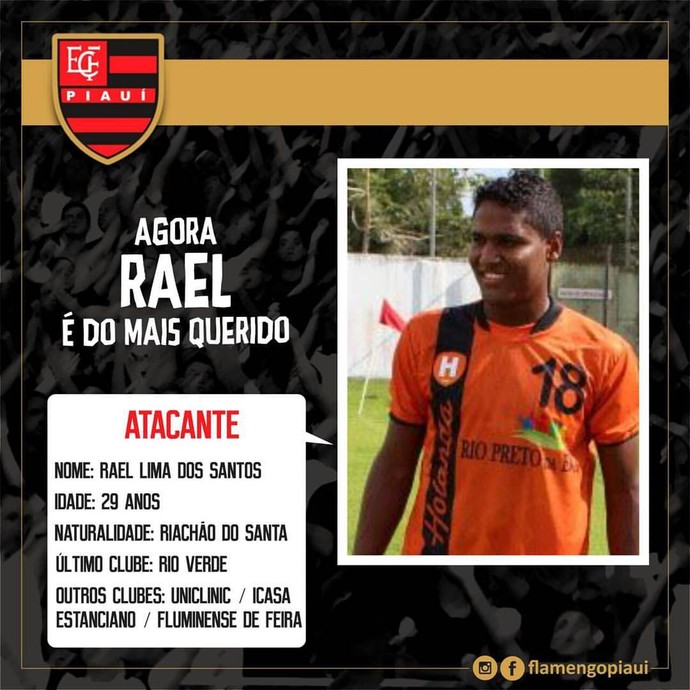 Rael, atacante do Flamengo-PI  (Foto: Divulgação)
