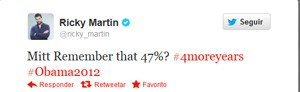 Ricky Martin comemora vitória de Obama nos EUA  (Foto: Reprodução/Twitter)