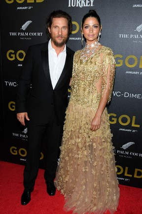 Matthew McConaughey e Camila Alves em première de filme em Nova York, nos Estados Unidos (Foto: Dimitrios Kambouris/ Getty Images/ AFP)