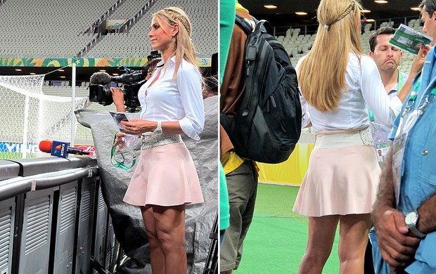 Ines observa o treino à beira do campo e conversa com sua equipe na ...