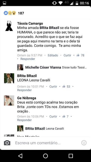 Posts sobre Leona Cavalli (Foto: Reprodução/Facebook)