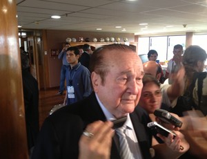 Nicolás Leoz, presidente da Conmebol, em reunião na Conmebol (Foto: Marcelo Prado/Globoesporte.com)