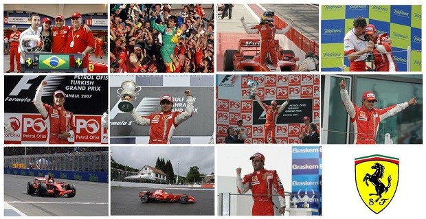 Ferrari faz montagem especial com todas as vitórias de Felipe Massa pela equipe (Foto: Reprodução)