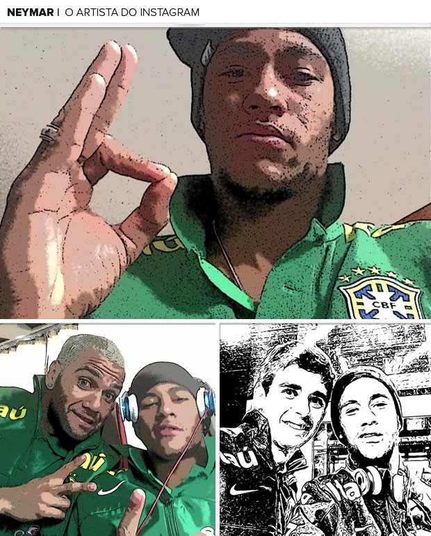 MOSAICO - Neymar vira artista no Instagram (Foto: Reprodução / Instagram)