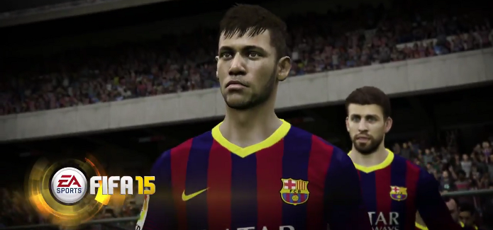 Fifa 15 ganhou novo vdeo que mostra detalhes de rostos de jogadores como Neymar. (Foto: Reproduo/YouTube)