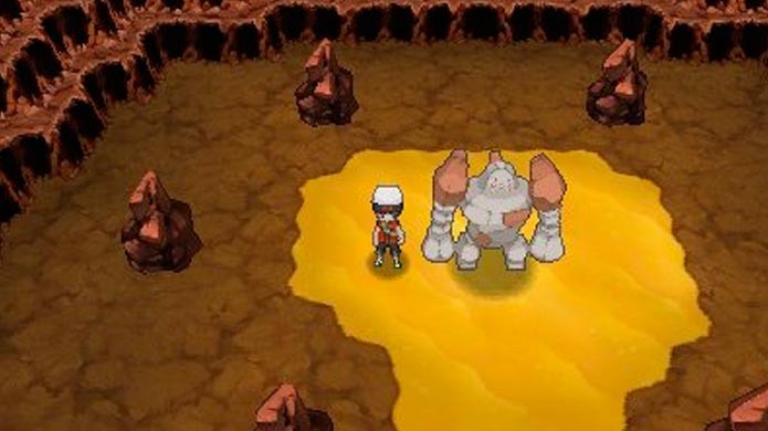 Regirock na caverna da Route 111 (Foto: Serebii)