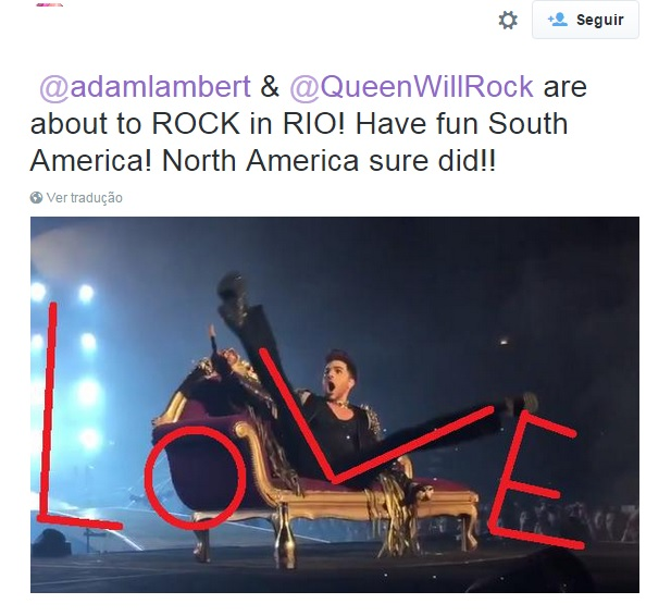 Adam Lambert ganha meme nas redes sociais (Foto: Reprodução/Twitter)