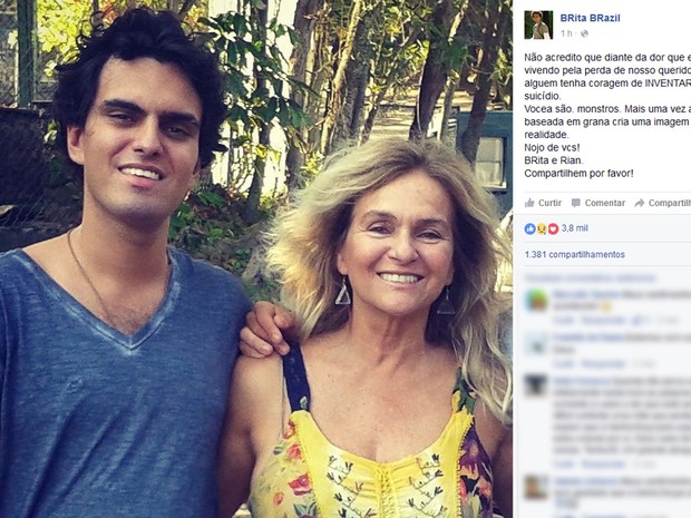 Mãe fez críticas à imprensa e falou da dor da perda do filho (Foto: Reprodução / Facebook)