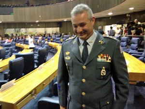 Coronel Telhada (PSDB) é um dos vereadores que tomam posse (Foto: Tatiana Santiago/G1)