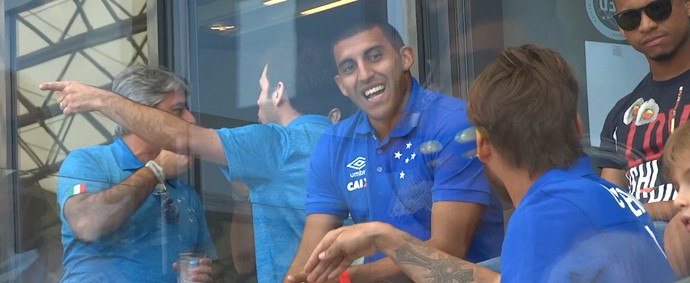 Desde de que foram apresentados, Ábila e Sobis se aproximaram no Cruzeiro (Foto: Maurício Paulucci) Desde de que foram apresentados, Ábila e Sobis se aproximaram no Cruzeiro (Foto: Maurício Paulucci)
