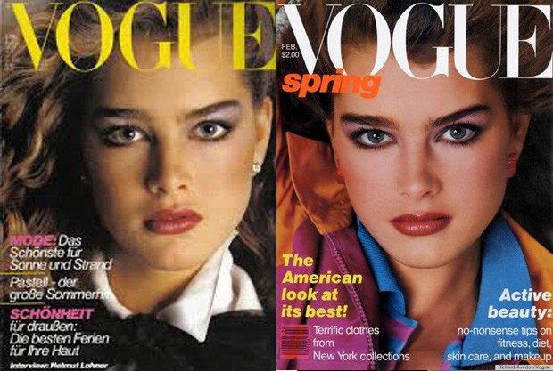 Brooke Shields posa para a capa de duas Vogues. (Foto: Divulgação)