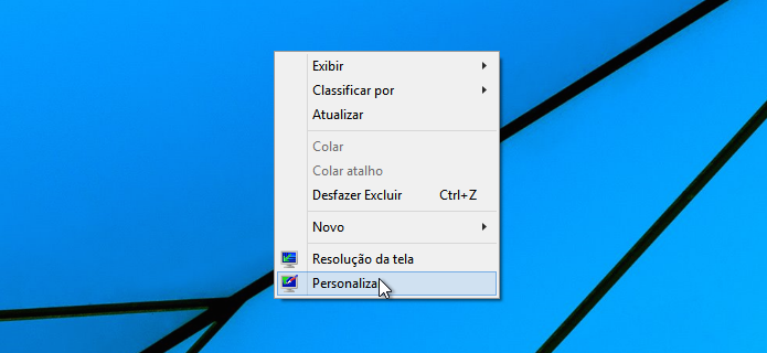 Acesse as configurações de personalização (Foto: Reprodução/Helito Bijora)