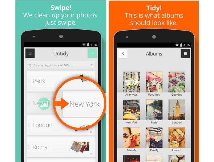 Tidy é um aplicativo que organiza fotos em álbuns (Foto: Divulgação)