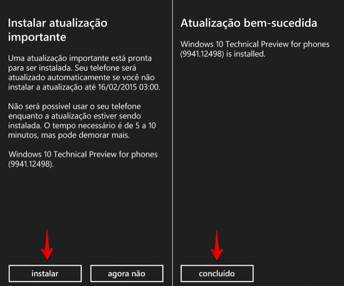 Instalando o Windows 10 Technical Preview no celular (Foto: Reprodução/Helito Bijora) 