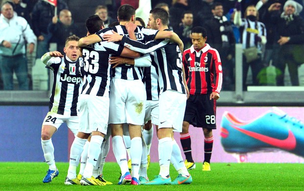 Juventus comemora gol contra o Milan (Foto: Agência AFP)