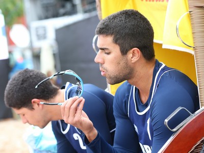 Vitor e Alvaro, na etapa suiça do Circuito Mundial de Vôlei de Praia (Foto: Divulgação/FIVB)
