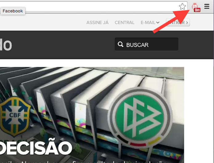 Clicando sobre o ícone do Web Timer para visualizar o relatório de acessos (Foto: Reprodução/Marvin Costa)
